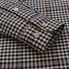 Men's Flannel Long Sleeve Premium Heavy Cotton Shirt England Style Casual Standard-fit Plaid Striped Thick Soft Brushed Shirts