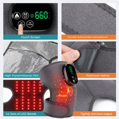 3 in 1 660&850nm 44pcs Red Light Knee Massager Shoulder Knee Elbow Heating Massage Support Brace Rechargeable Pad Muscle Relax