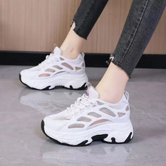 Woman Footwear Whit Mesh Breathable Shoes for Women High on Platform Designer Luxury 39 Stylish Original Comfortable and Elegant