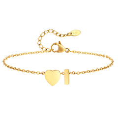 Women Heart Initial Anklet Bracelets Adjustable Beach Jewelry Hypoallergenic Stainless Steel Personalized Name Foot Chain Anklet