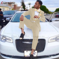 Classic Men Suit Sets Formal Activities Tailor-made Slim Fit Outfits Wedding Elegant Groomsman Costumes Blazer Pants 2 Pieces