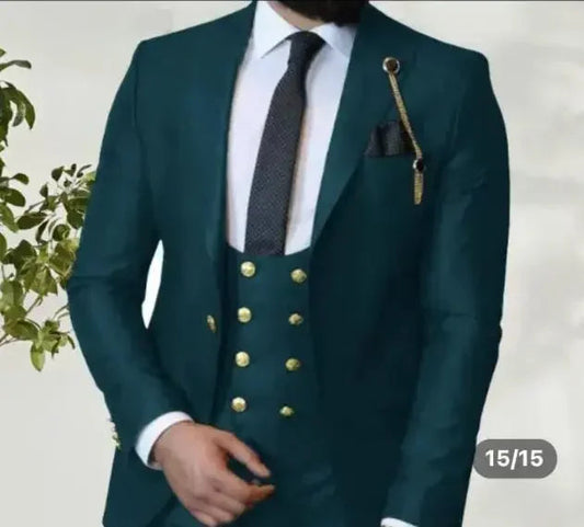 Dark Blue 3 Piece Slim Men Fashion Suit Cutsom Groom Wedding Tuxedo Prom Wedding Tailor Made Men Suit Costume Homme Mariage SHOWLU FASHION STORE