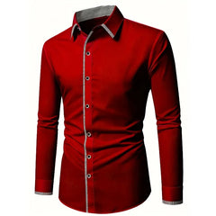 2025 New Men Patchwork Shirt Fashion Dress Tuxedo Long Sleeve Smart Casual Four Season Man Micro Elastic Shirts