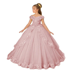 Customize Yellow Flower Girl Dresses Beading Appliqued Pageant Birthday For Girls First Communion Dresses Kids Prom Dresses
