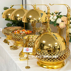 Wedding Party Luxury Serving Chaffing Dishes Buffet Food Warmer Cheffing Catering Stainless Steel Hanging Chafing Dish Factory