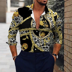 New Hawaiian Piano Luxury Designer Shirts For Men Single Breasted Tops Casual 3D Print Long Sleeve Gentleman Clothing floral