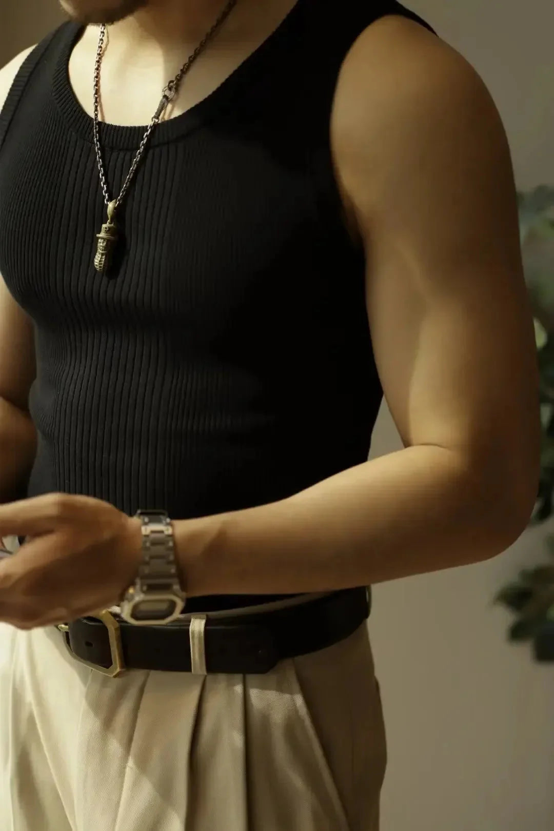 High Tuality Slim-fit Stretch Vest Sleeveless Base Shirt Short Sleeve Tee Oversized T-shirt Summer Men Clothing Sports shirt Top SHOWLU FASHION STORE