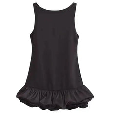 White Short Dress Women's Ruffle Backless Party Dresses Black Red Sleeveless Bodycon Mini Dress Woman Summer Sexy Vestidos 4SY9