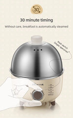 Electric Egg Boiler 360W Stainless Steel 4-6 Eggs Timer Cooker