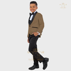 Boys' formal suit 3 pcs white jacket vest pants with black tie, kids' uniform set custom tuxedo for wedding prom birthday party