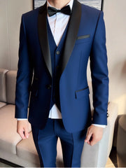 3 Piece Suit Jacket Vest Trousers/Fashion Men's Casual High Quality Business Slim Groom Wedding Formal Suit Jacket Trousers