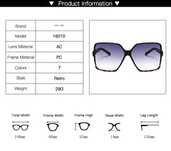 ZXWLYXGX Fashion Women Oversize Sunglasses Gradient Plastic Brand Designer Female Sun Glasses Uv400