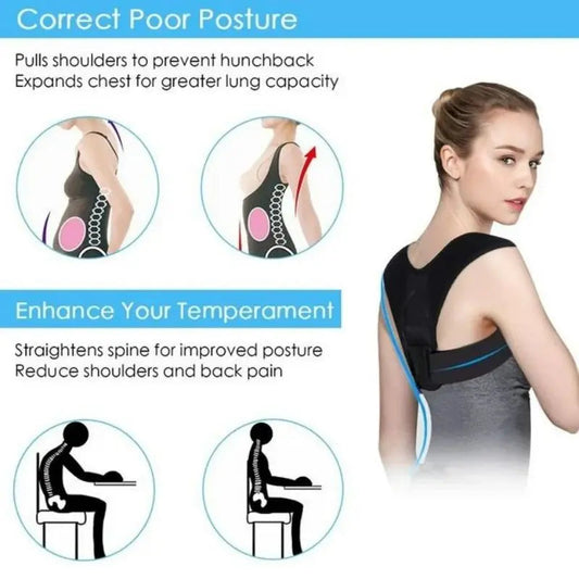 Back Posture Correction Belt Hunchback Corrector Adult Men and Women Sitting Posture Correction Belt Shoulder Straight Back SHOWLU FASHION STORE