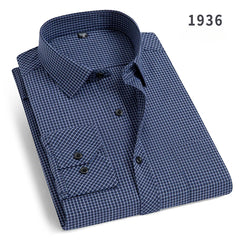 double collor Full shirts for men plus size slim fit formal plain shirt over size office clothes solid long-sleeve business tops