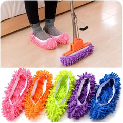 2pcs Multifunction Floor Dust Cleaning Slippers Shoes Cloth Lazy Mopping Shoes Home Floor Washable Cleaning Microfiber Cloth