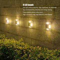 8 LED Solar Ground Light Waterproof IP65 Warm Garden Lamp