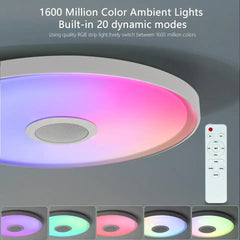 Smart RGB LED Ceiling Light Bluetooth Speaker Remote Control
