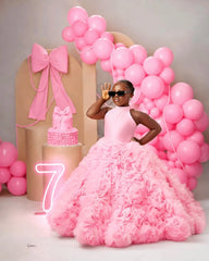 Luxury Puffy Ballgown Girls Birthday Party Dress Customized Flower Girl Dresses for Wed Little Queens Pageant Homecoming Dress