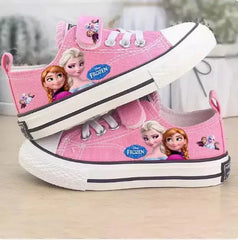 Disney Children's Canvas Shoes frozen elsa Low top Girls sport Shoes PU Autumn Breathable Non slip Casual Shoes SHOWLU FASHION STORE