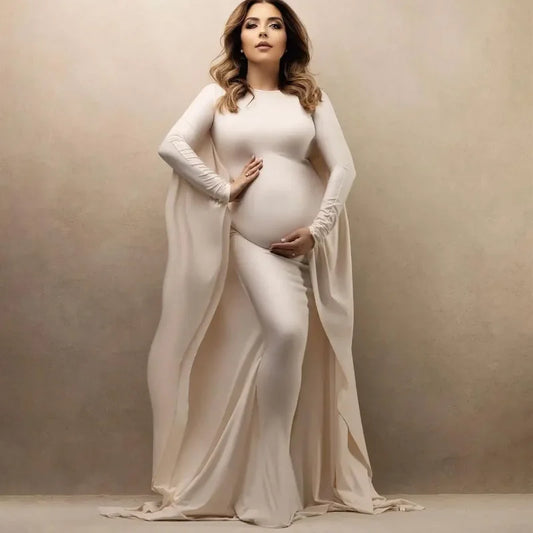 Elastic Maternity Photography Props Dress Bat Shirt Suitable For Taking Photos Pregnant Women Family Party Goddess Dress