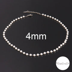 Stainless Steel Necklaces For Women Simple Pearl Necklace Choker Necklace Handmade Strand Bead Chain Necklace Fashion Jewelry