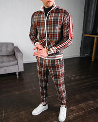 2023 Men's Suit Autumn Casual Men's Clothing European and American Fashion Brand Large Size Sportswear Two-piece Set