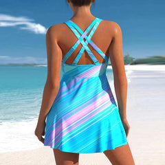 Plus Size Swimwear Women Monokini 2023 Swimsuit Two Piece Sexy Bikini Set Tankini Bathing Suit Print Swimdress Beachwear S-5XL SHOWLU FASHION STORE