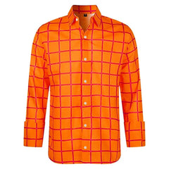 2025 Men's Long Sleeve Shirt Casual Plaid Color Summer New 3D Printed Lapel Shirt Men and Women Fashion Unisex Clothing Tops