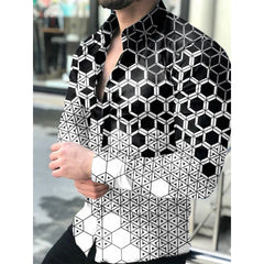 New Hawaiian Piano Luxury Designer Shirts For Men Single Breasted Tops Casual 3D Print Long Sleeve Gentleman Clothing floral