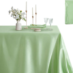 Round Wedding Satin Tablecloth Bright Smooth Silk Table Cover Christmas Decoration Banquet Anniversary Dining Party Table Decor