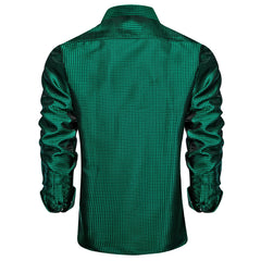 Men's Patterned Brocade Shirt with Gold Crown Collar Accents: Perfect for Luxury Galas, Formal Weddings