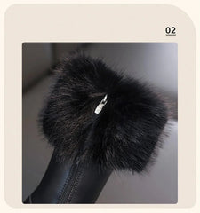 Teenager Girl's Snow Boots Thick Warm Faux Fur Fashion Shoes Platform Waterproof Long Boots For Girls Calf Length Casual Boots SHOWLU FASHION STORE