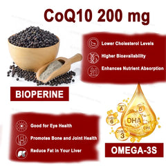 COQ10 Capsules For Improve Heart Brain Nerve Cell Mitochondria Sperm Motility Egg Quality Relieve fatigue Lower Blood Pressure