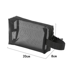 Black Layer Travel Cosmetic Bag Large Capacity Mesh Makeup Bag Makeup Storage Pouch Travel Toiletries Cosmetic Storage Bags