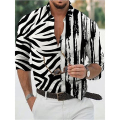 New Hawaiian Piano Luxury Designer Shirts For Men Single Breasted Tops Casual 3D Print Long Sleeve Gentleman Clothing floral