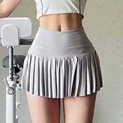 Showlu Fashion women's quick dry sports skirt with high waist, built-in shorts, ideal for gym, tennis, cycling, and running workouts.