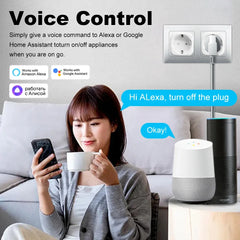 WiFi Smart Plug EU Socket Power Monitor Voice Control