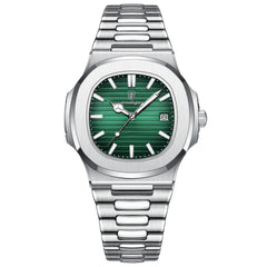 POEDAGAR Square Luxury Men Wristwatch Waterproof Luminous Date Stainless Steel Male Clock Business Sports Quartz Watches For Men