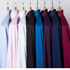 French Cufflink Men's Long Sleeve Bamboo Fiber Covered Button Shirt Slim Fit Wedding Dress Sleeve Spikes Business Dress Shirt