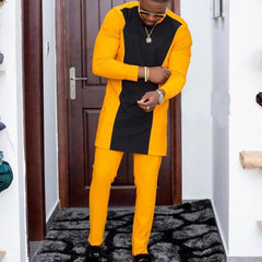 New In African Summer Business Men's Short Sleeve Suit Embroidery Dashiki Shirt Pants Sets 2 Pieces Outfits Wedding Party 2025