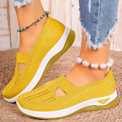 Summer Women's Sneakers Breathable Slip on Walking Shoes Mesh Low Top Womens Vulcanized Shoes Soft Sole Lightweight Women Shoes
