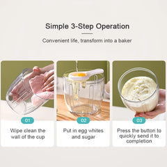 USB Electric Egg Beater Handheld Rechargeable Mixer Mini Whisk Cream Cake Batter Kitchen Tool
