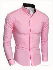 Men's solid shirts, slim fit white long sleeve social shirts, business casual menswear, high quality soft fabric, sizes XS-6XL