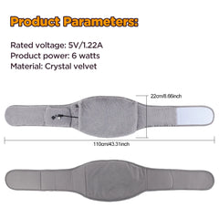 USB Electric Heating Waist Belt Graphene Warm Pad Adjustable