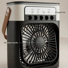 Portable USB Air Cooler Fan 3-Speed Mini Water Mist Humidifier LED Desktop Cooling Fan