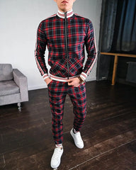 2023 Men's Suit Autumn Casual Men's Clothing European and American Fashion Brand Large Size Sportswear Two-piece Set