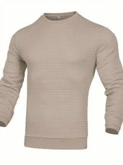 Men's coat fashion small check Waffle youth round neck jacquard check hoodie