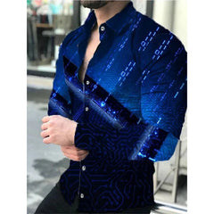 Fashionable men's business collar office casual outdoor street men's top shirt soft and comfortable men's retro top