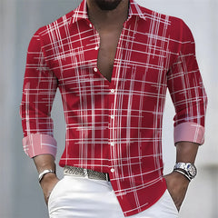 2026 21-color Spring/Autumn New Men's Long-Sleeved Striped Shirt, European and American Style Casual Loose Comfortable Top