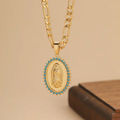 New Personalized Colorful Zircon Necklace Design, Fashionable, Light, Luxurious And Versatile, Popular Madonna Necklace